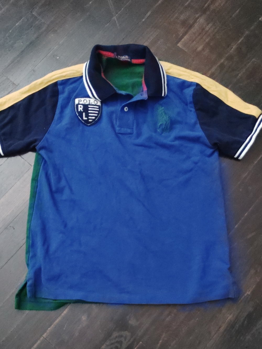 Polo by Ralph Lauren Blue, Navy & Yellow Colorblock Boys' Polo